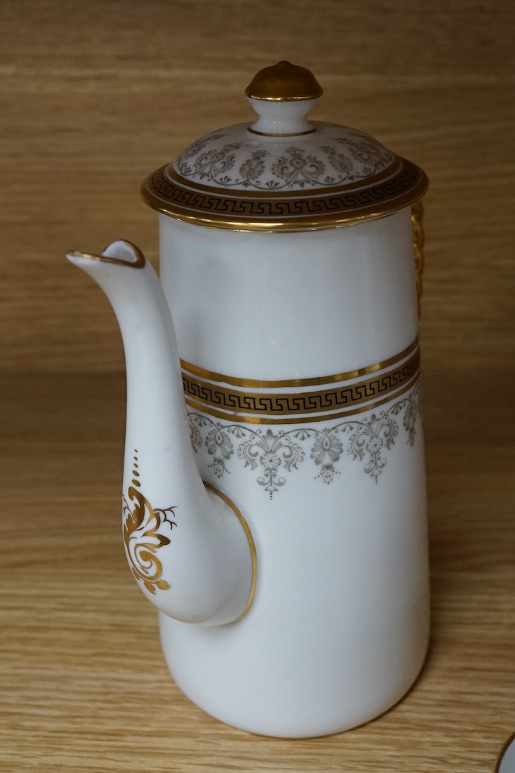 A Cauldon coffee set and a Japanese part set, tallest 18.5cm